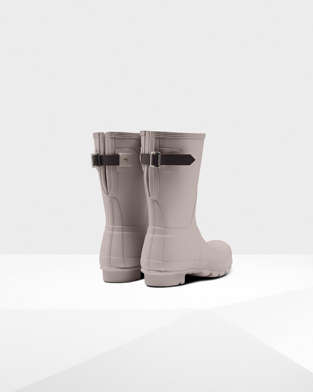 Womens Short Rain Boots - Hunter Original Back Adjustable (05MIKZRUA) - Grey